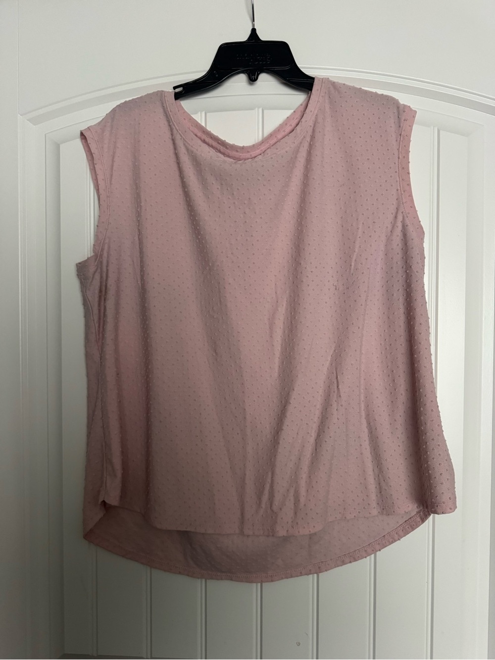 Elle Sleeveless Dusty Pink Swiss Dot Tank